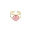 Sormus, BOHM PARIS | Bague Léa dorée avec crystal light coral