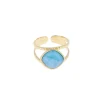 Sormus, BOHM PARIS | Bague Léa dorée avec crystal azure blue