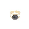 Sormus, BOHM PARIS | Bague Léa dorée avec crystal noir