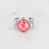 Sormus, BOHM PARIS | Bague Léa rhodium avec crystal light coral