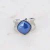 Sormus, BOHM PARIS | Bague Léa rhodium avec crystal royal blue