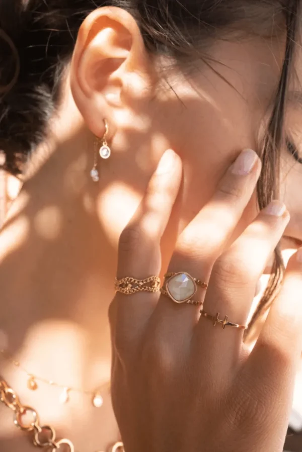 Sormus, BOHM PARIS | Bague Léa rhodium avec crystal clair