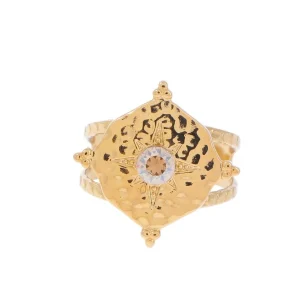 Sormus, BOHM PARIS | Bague Loulita avec cristal dorée