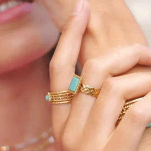 Sormus, BOHM PARIS | Bague Maude -dorée avec amazonite