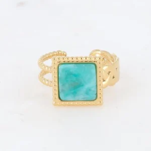 Sormus, BOHM PARIS | Bague Maude -dorée avec amazonite