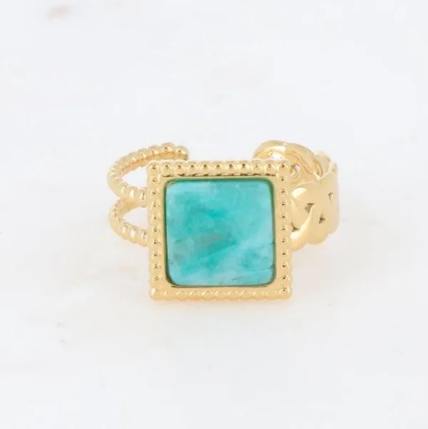 Sormus, BOHM PARIS | Bague Maude -dorée avec amazonite