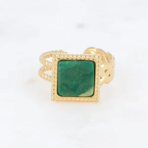 Sormus, BOHM PARIS | Bague Maude -dorée avec jaspe vert