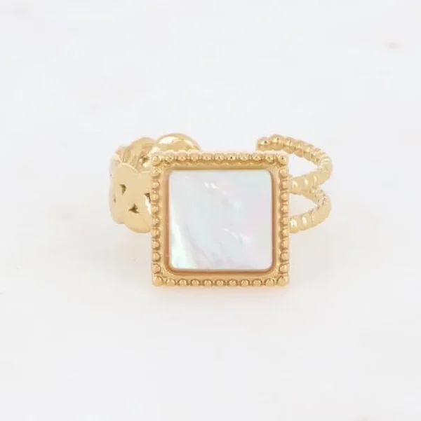 Sormus, BOHM PARIS | Bague Maude -dorée avec nacre