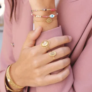 Sormus, BOHM PARIS | Bague Malina -dorée avec pierre de soleil