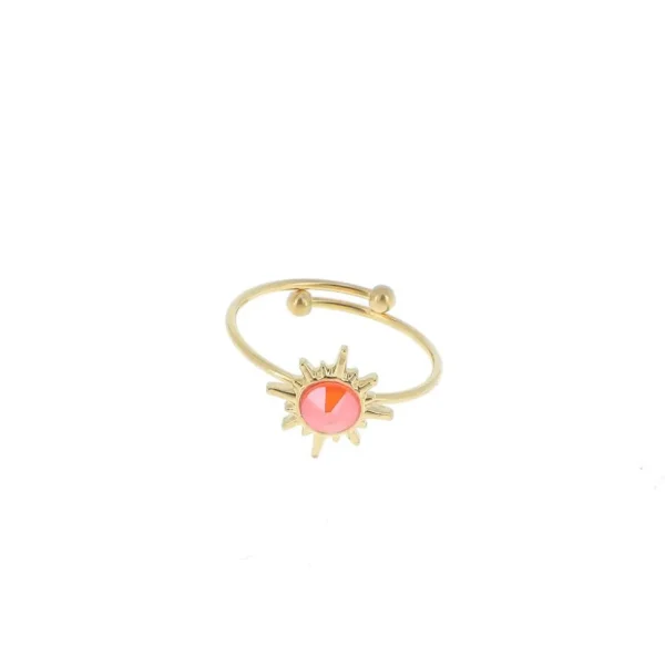 Sormus, BOHM PARIS | Bague Melany dorée avec cristal electric orange