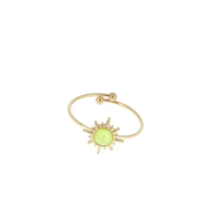 Sormus, BOHM PARIS | Bague Melany dorée avec cristal electric yellow