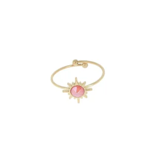 Sormus, BOHM PARIS | Bague Melany dorée avec cristal coral