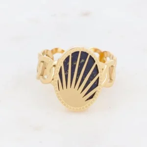 Sormus, BOHM PARIS | Bague Ovale -dorée avec lapis lazuli