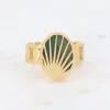 Sormus, BOHM PARIS | Bague Ovale -dorée avec jaspe vert