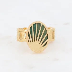 Sormus, BOHM PARIS | Bague Ovale -dorée avec jaspe vert