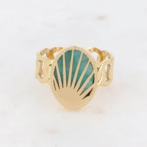 Sormus, BOHM PARIS | Bague Ovale-dorée avec amazonite