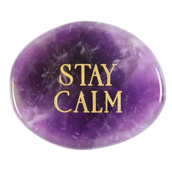 Stay Calm Amethyst -ametisti kämmenkivi "pysy tyynenä"