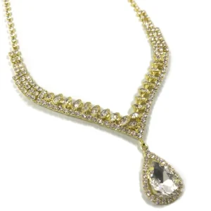 Strassikaulakoru, Beautiful Teardrop Necklace in Gold