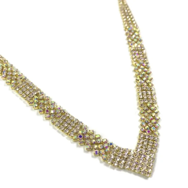 Strassikaulakoru, Simple Strass Necklace in Gold