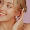 Strassikorvakorut, ROMANCE | Nicole -hopeanväriset juhlakorvakorut
