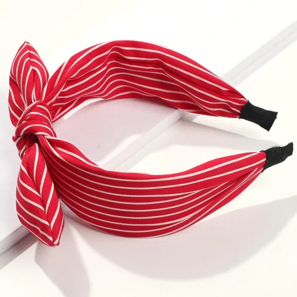 SUGAR SUGAR®, Agatha Hairband -punainen raidallinen comfy-hiuspanta