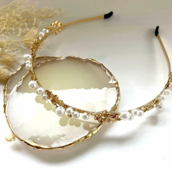 SUGAR SUGAR, Grace Hairband® -valkoinen hiuspanta helmin