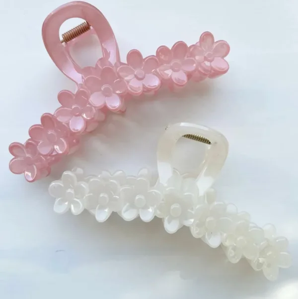 SUGAR SUGAR, Large Flower Clip -iso kukkakoristeinen hiusklipsi