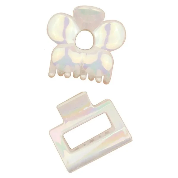SUGAR SUGAR, Shimmering Basic Clip -hohtava valkoinen hiusklipsi