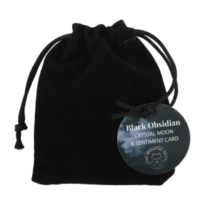 The Darkest Nights -obsidiaani kuunsirppi onnenkivi lahjapussissa