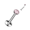 Titaani labret, CZ Convex Basic -kimaltava labret 3mm pallolla (pink)