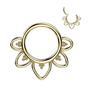 Titaani lävistysrengas, Filigree -koristeellinen clicker (kulta)