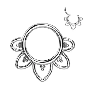 Titaani lävistysrengas, Filigree -koristeellinen clicker (hopea)