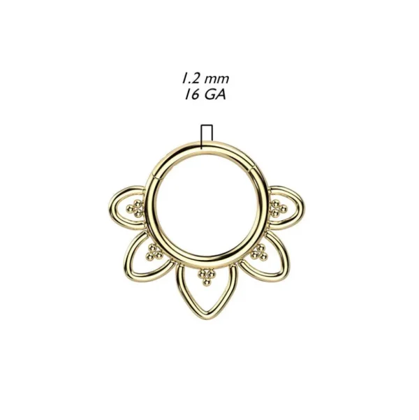 Titaani lävistysrengas, Filigree -koristeellinen clicker (kulta)