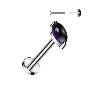 Titaani rustokoru / traguskoru, Push In Oval -violetti titaanilabret