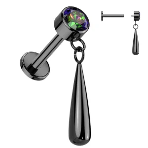 Titaani rustokoru/traguskoru, Teardrop Dangle in Black
