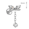 Titaani rustokoru/traguskoru, Bow Top -kimaltava labret (hopea)