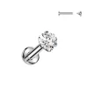 Titaani rustokoru/traguskoru, Small Heart CZ Top in Silver
