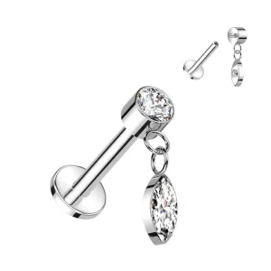 Titaani rustokoru/traguskoru, Dangly Marquise in Silver