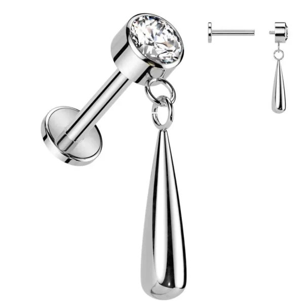 Titaani rustokoru/traguskoru, Teardrop Dangle in Silver