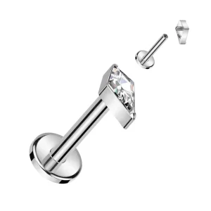 Titaani rustokoru/traguskoru, Small Diamond Top in Silver