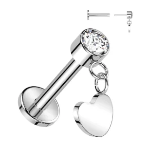 Titaani rustokoru/traguskoru, Push In Dangly Heart in Silver