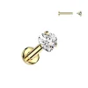 Titaani rustokoru/traguskoru, Small Heart CZ Top in Gold