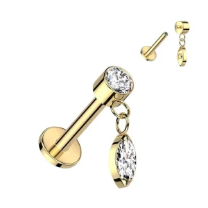 Titaani rustokoru/traguskoru, Dangly Marquise in Gold