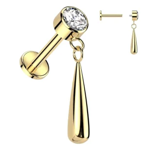 Titaani rustokoru/traguskoru, Teardrop Dangle in Gold