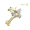 Titaani rustokoru/traguskoru, Butterfly Top -kimaltava labret (kulta)