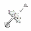 Titaani rustokoru/traguskoru, 5 CZ Fan Top -kimaltava labret (AB)
