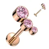 Titaani rustokoru/traguskoru, Triple CZ -kimaltava labret (ruusukulta)