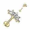 Titaani rustokoru/traguskoru, 5 CZ Fan Top -kimaltava labret (kulta)