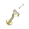 Titaani rustokoru/traguskoru, CZ Triangle -kimaltava labret (kulta)
