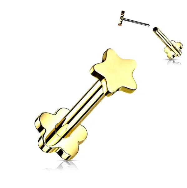 Titaani rustokoru/traguskoru, Push In Star 2 in 1 -labret (kulta)